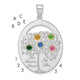 Sterling Silver/Rhod-plated 5 Birthstone with 14k Bezel Family Pendant