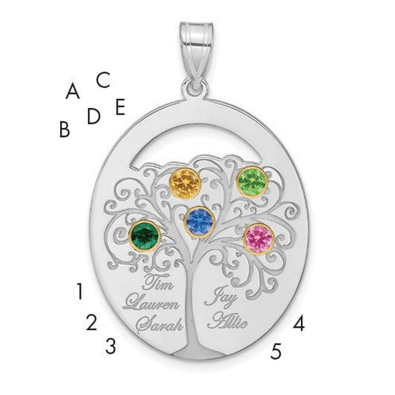 Sterling silver birthstone pendant