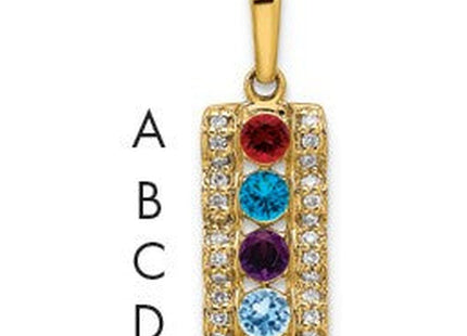 14K gold diamond family pendant