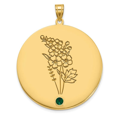 14K yellow gold birthstone pendant