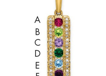14K gold diamond family pendant