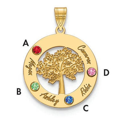 14K yellow gold birthstone pendant