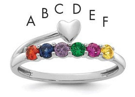 14K white gold birthstone ring