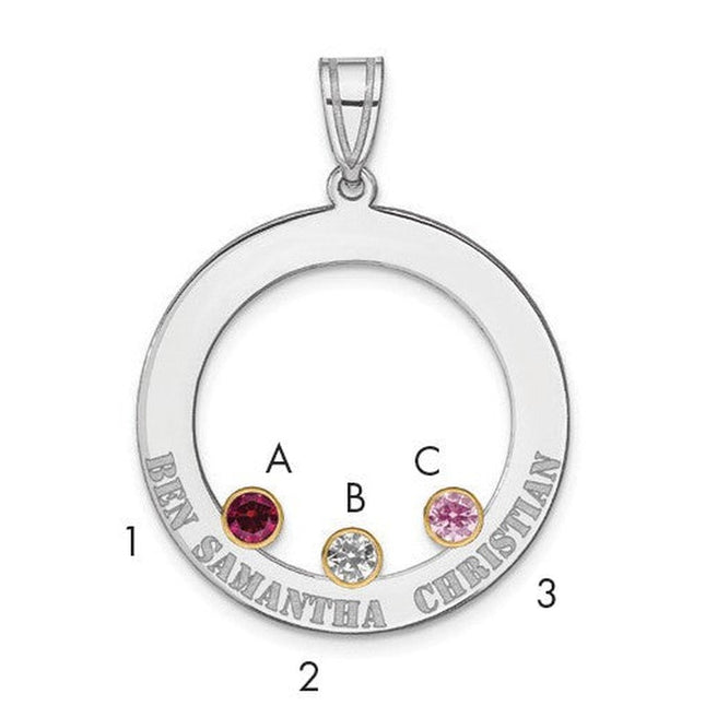 Sterling silver birthstone pendant