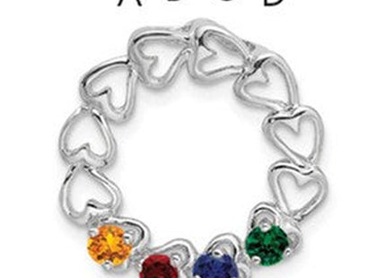 14K white gold family pendant