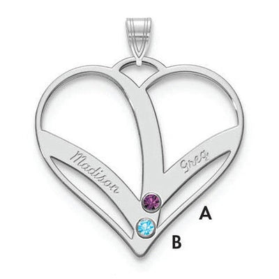 14K white gold birthstone pendant