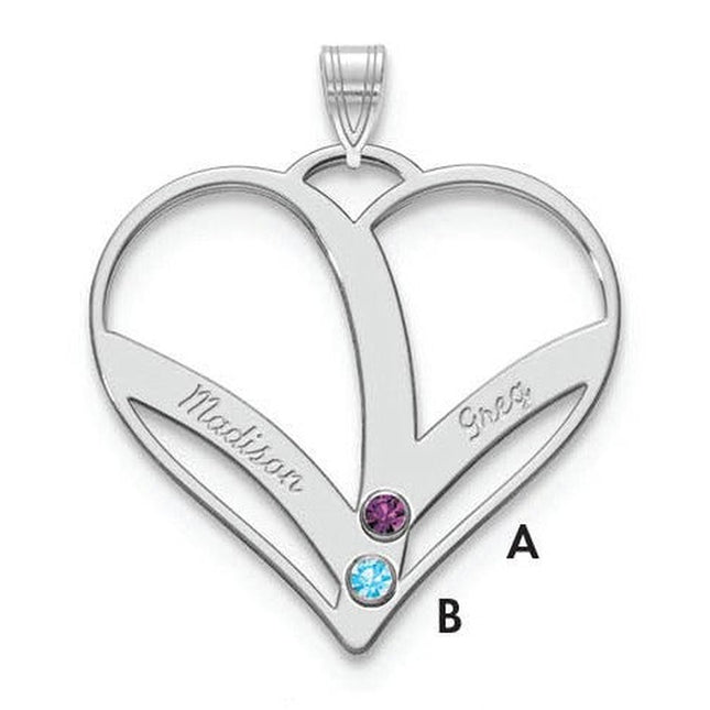 14K white gold birthstone pendant
