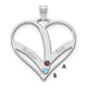 14K White Gold 2-Name w/Birthstones w/18K Rhod-plated Bezel Cut Out Heart Pendant