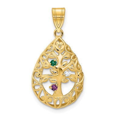 14K yellow gold tree of life pendant