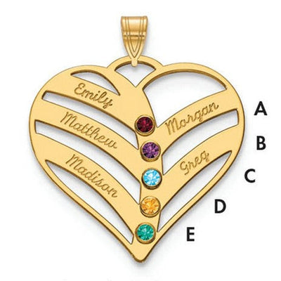 14K yellow gold birthstone pendant