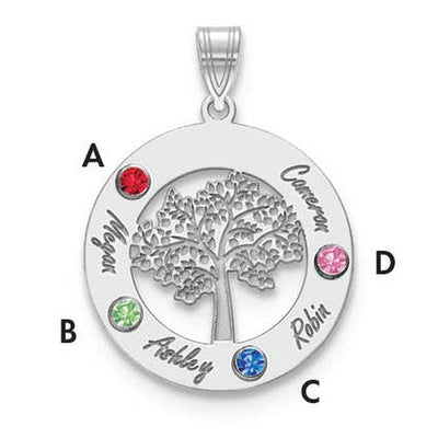 14K white gold birthstone pendants & charm