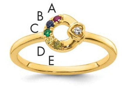 14K gold diamond birthstone ring