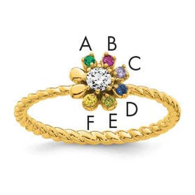 14K gold diamond birthstone ring