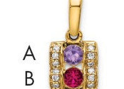 14K gold diamond family pendant