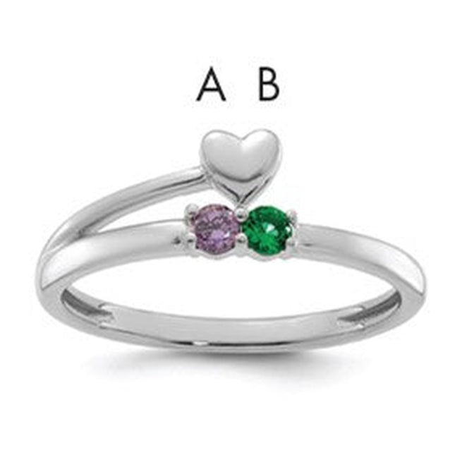 14K white gold birthstone ring