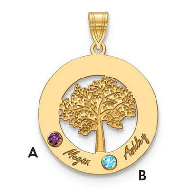 14K yellow gold birthstone pendant