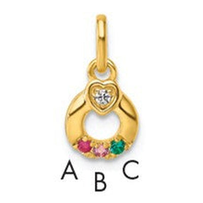 14K gold birthstone pendant