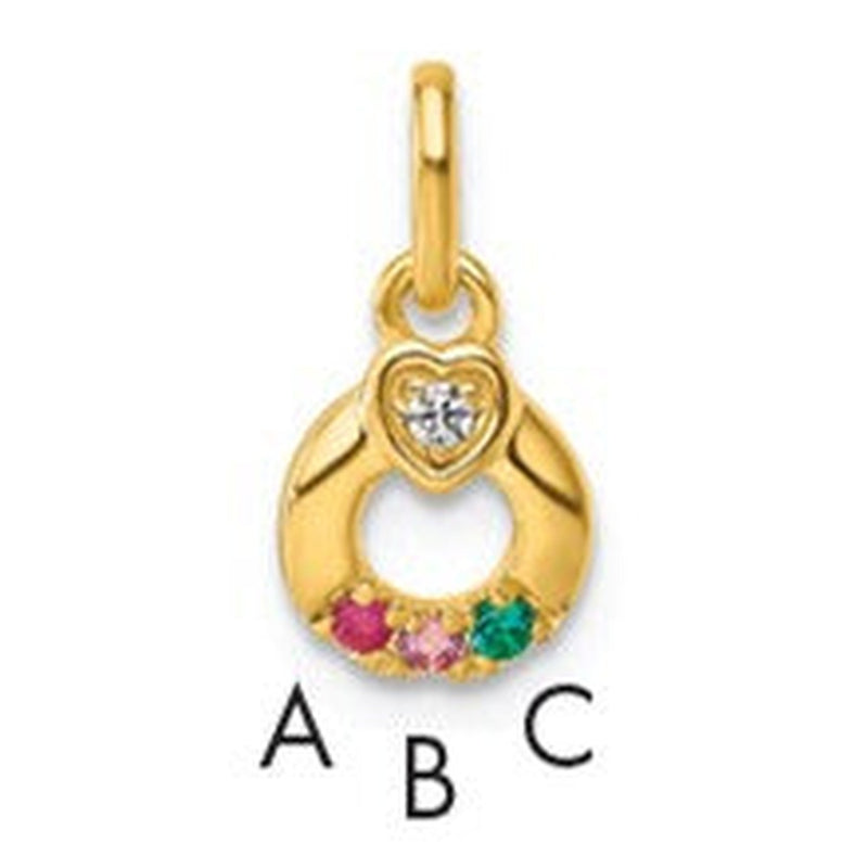 14K gold birthstone pendant