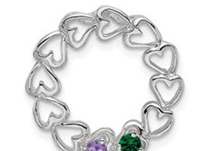 14K white gold family pendant