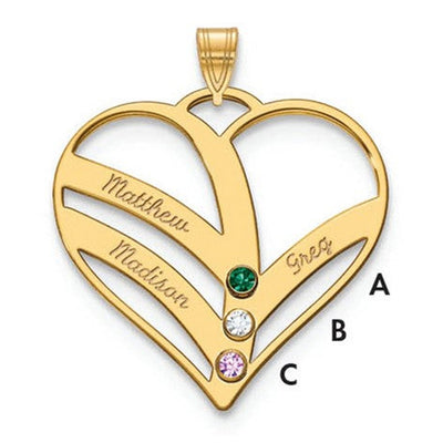 14K yellow gold birthstone pendant