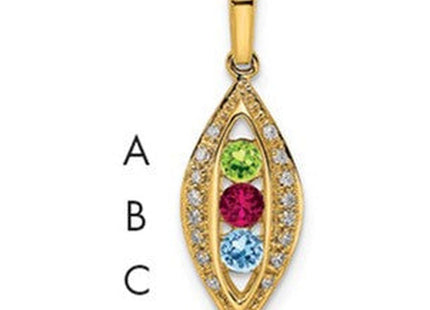 14K gold diamond family pendant