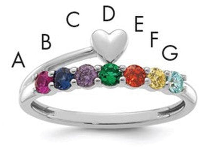 14K white gold birthstone ring