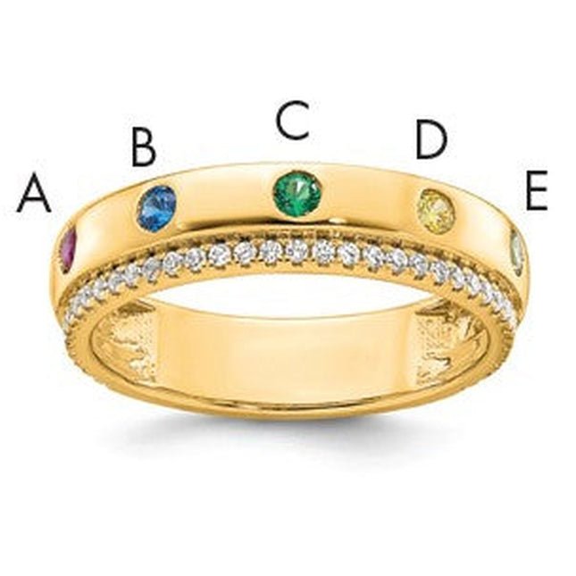 14K gold diamond birthstone ring