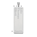 10K White Gold 3 Name Family Pendant view