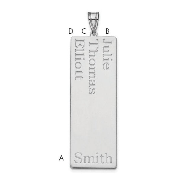 10K white gold family pendant