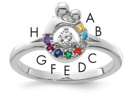 14K gold diamond birthstone ring