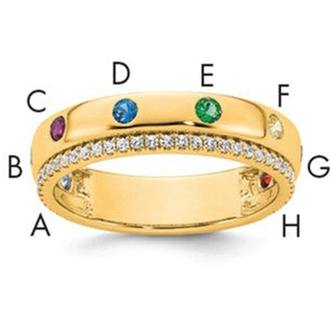 14K gold diamond birthstone ring