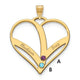 10K Yellow Gold 2-Name w/Birthstones w/14K Bezel Cut Out Heart Pendant