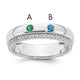 14K White Gold 2 Genuine Birthstone and Diamond Mother's Ring