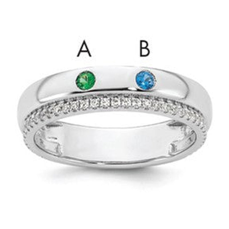 14K white gold diamond birthstone ring