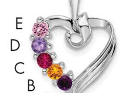 14K white gold family pendant