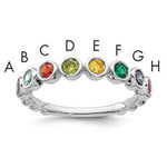 14K White Gold 8 Birthstone Mother's Ring view