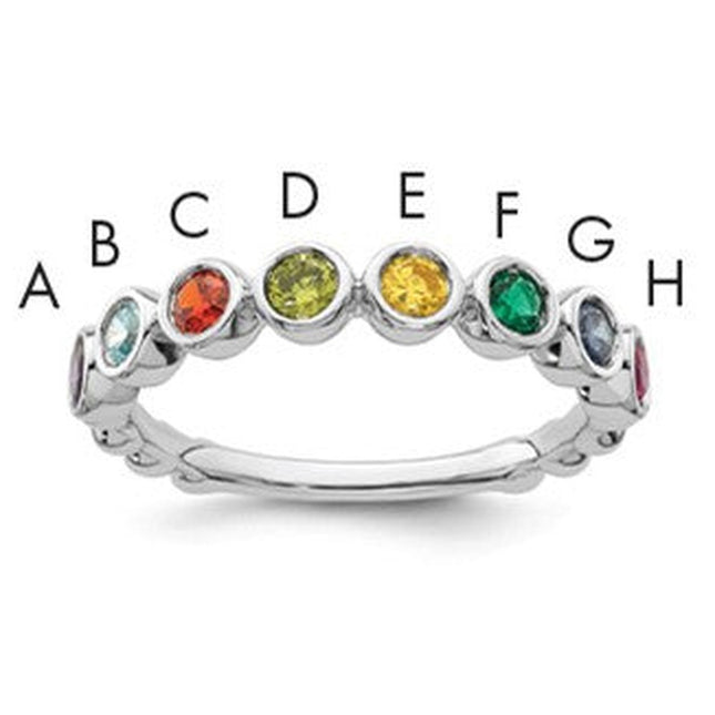 14K white gold birthstone ring