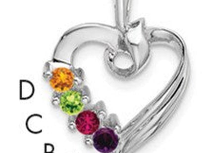14K white gold family pendant