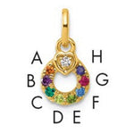 14K Dia Heart w/ 8 Birthstone Mother's Circle Pendant Semi-Mount view