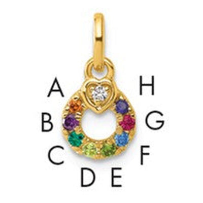 14K gold birthstone pendant