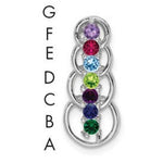 14K White Gold 7 Synthetic Stone Family Pendant, 20 x 8mm view