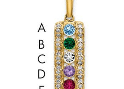 14K gold diamond family pendant
