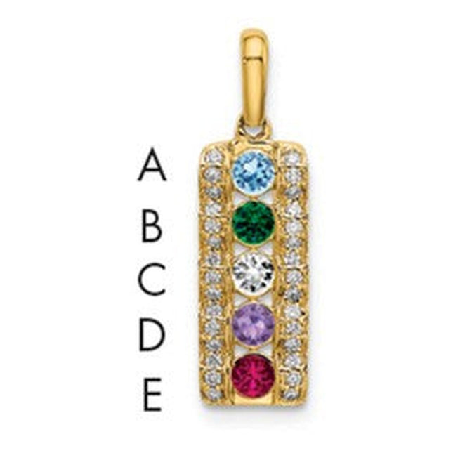 14K Family Jewelry Diamond Semi-Set Pendant, 23 x 7mm