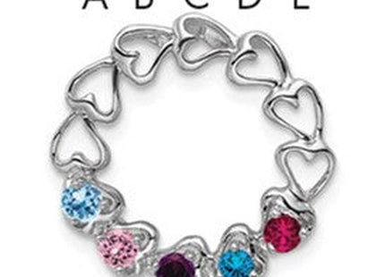 14K white gold family pendant