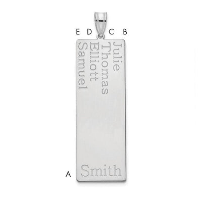 10K White Gold 4 Name Family Pendant