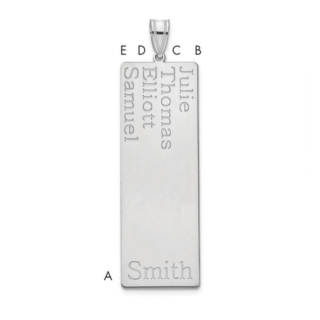 10K white gold family pendant