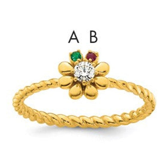 14K gold diamond birthstone ring