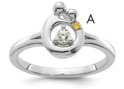 14K gold diamond birthstone ring