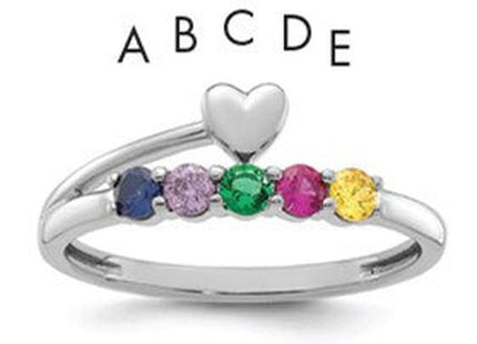 14K white gold birthstone ring