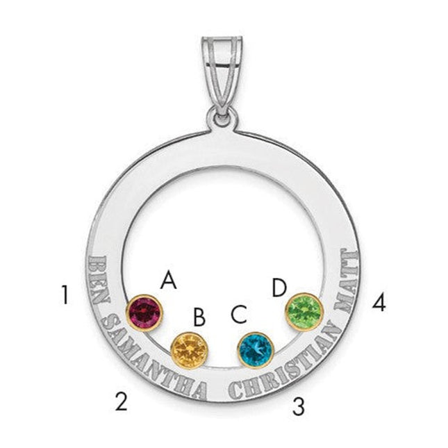 Sterling silver family pendant